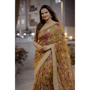 amber bloom printed saree