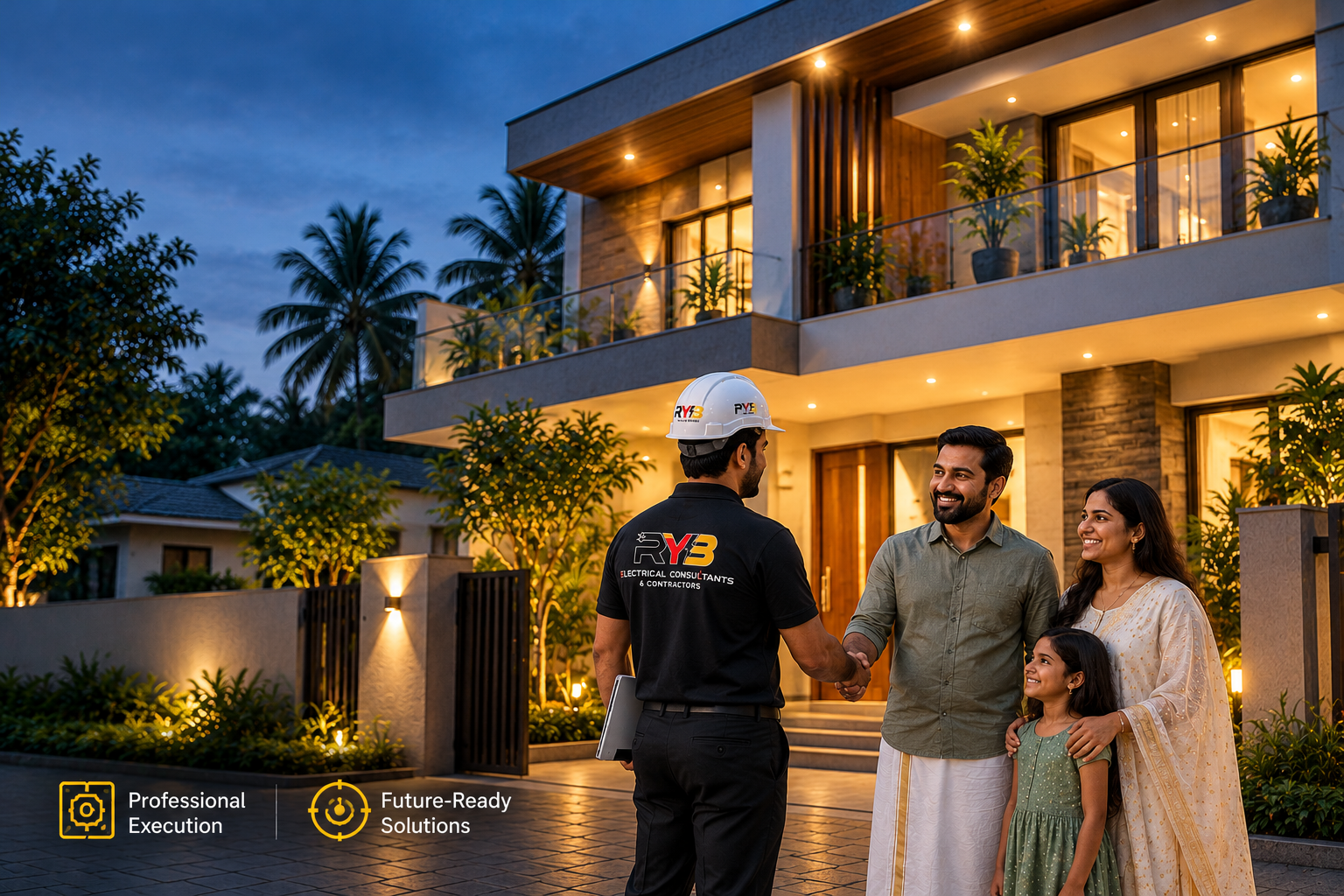 Modern home representing planned electrical infrastructure